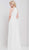 Glow by Colors - G817 Ruched Halter Chiffon A-Line Gown In White