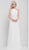 Glow by Colors - G817 Ruched Halter Chiffon A-Line Gown In White