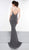 Glow by Colors - G819 Sleeveless Strappy Back Metallic Knit Long Dress In Gray and Silver