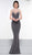 Glow by Colors - G819 Sleeveless Strappy Back Metallic Knit Long Dress In Gray and Silver