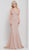 Glow by Colors - G819 Sleeveless Strappy Back Metallic Knit Long Dress In Pink and Gold