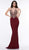 Glow by Colors - G823 Gold Lace Applique Sleeveless Faille Gown In Red