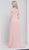Glow by Colors - G824 Off shoulder Beaded Lace Appliqued Chiffon Gown In Pink