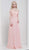 Glow by Colors - G824 Off shoulder Beaded Lace Appliqued Chiffon Gown In Pink