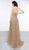 Glow by Colors - G828 Beaded Halter A-Line Dress In Gold