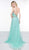 Glow by Colors - G828 Beaded Halter A-Line Dress In Green