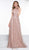 Glow by Colors - G828 Beaded Halter A-Line Dress In Pink and Gold