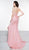 Glow by Colors - G829 Sequined Plunging Halter V-neck Trumpet Dress In Pink