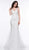 2019 Spring - Grey Beaded Lace Mermaid Dress In White