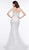 2019 Spring - Grey Beaded Lace Mermaid Dress In White