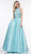 2019 Spring - Canary Beaded High Halter Ballgown In Green