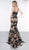 Glow by Colors - G839 Lace Applique Trumpet Dress With Train In Black and Neutral