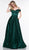 Colors Dress - Off Shoulder Satin A-Line Prom Gown G841 In Green