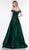 Glow by Colors - G841-1 Off-Shoulder Satin Ballgown With Scarf In Green