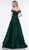 Glow by Colors - G841 Off Shoulder Satin A-Line Prom Gown In Green