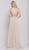 2019 Spring - Blush Beaded Plunging A-Line Gown In Nude