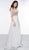 2019 Spring - Canary Beaded Plunging V-Neck A-Line Dress In White