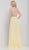2019 Spring - Canary Beaded Plunging V-Neck A-Line Dress In Yellow