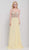 2019 Spring - Canary Beaded Plunging V-Neck A-Line Dress In Yellow