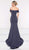 Colors Dress - 2014 Fitted Off-Shoulder Trumpet Evening Gown in Blue