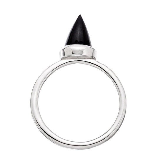 Gemstone Bullet Ring - Black Spinel/WG