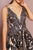 Elizabeth K - GL2538 Sequin Embellished Illusion V-Neck Long Dress In Black