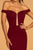 Elizabeth K - GL2658 Off-Shoulder Fitted Mermaid Dress In Red