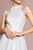Elizabeth K - GL2664 Glitter Crepe High Neck A-line Dress In Silver