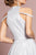 Elizabeth K - GL2664 Glitter Crepe High Neck A-line Dress In Silver