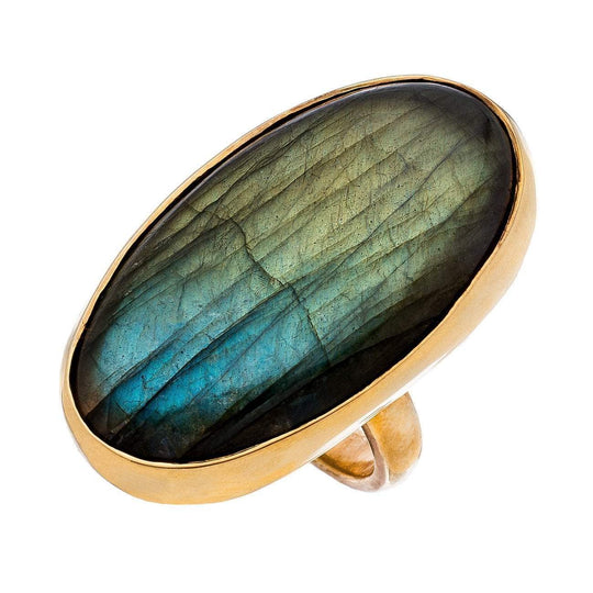 Heather Hawkins - Good Girls Revolt Ring - Labradorite Oval/YG