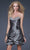 GiGi - Jeweled Ruched Sweetheart Short A-line Dress 16328 In Silver