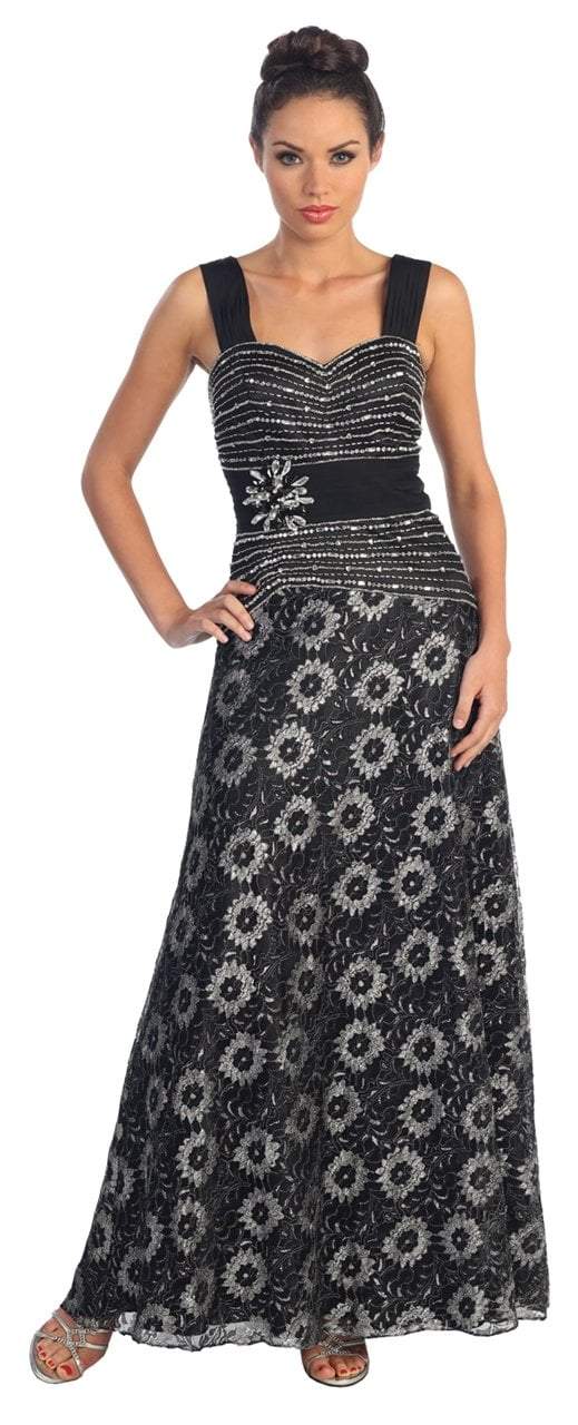 Daisy Printed Embellished Sweetheart Dress GL1002