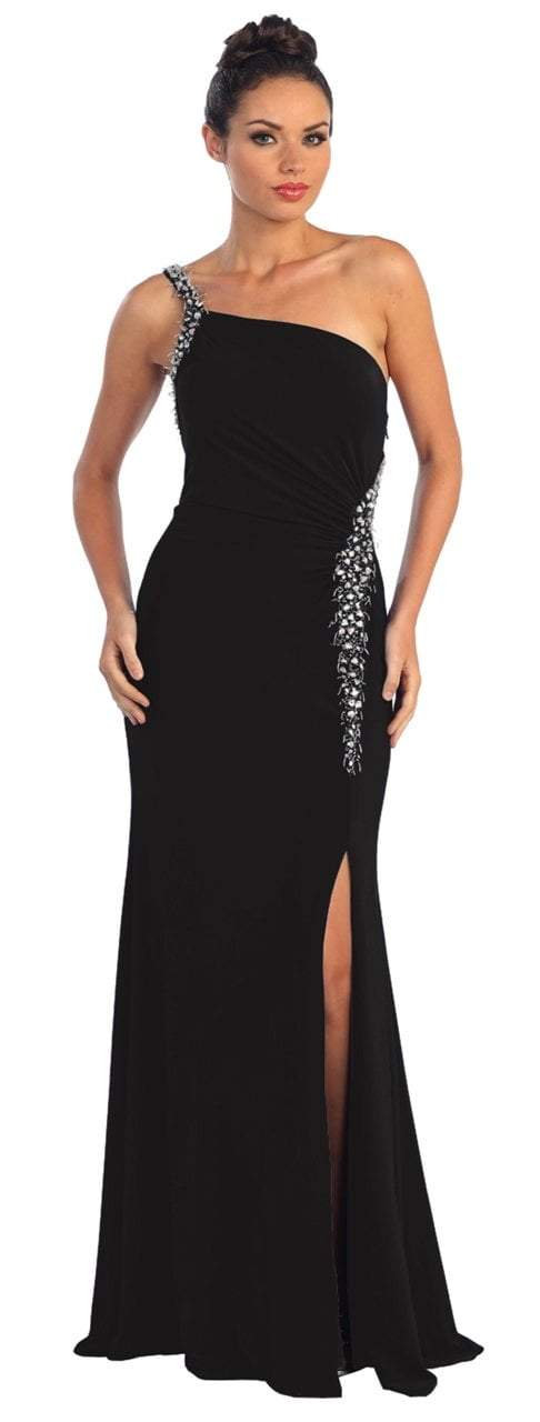 One Shoulder Long Dress with Slit GL1009