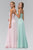 Jewel Accented Fan Bustline Chiffon Dress GL1020