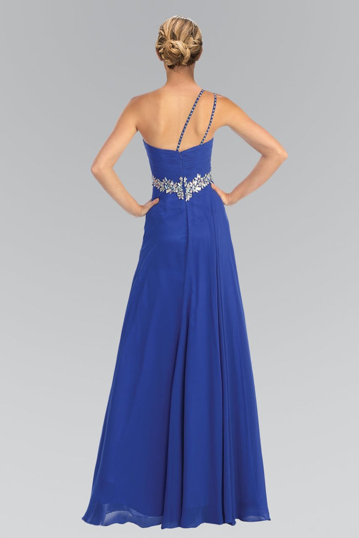 Jeweled Ruched Sweetheart Chiffon Dress GL1030