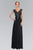 Beaded Cap Sleeve V-neck A-line Dress GL1048
