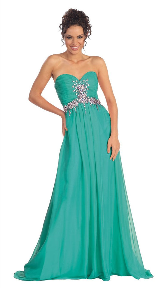 Strapless Embellished Long Dress GL1057