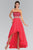 Sequined Strapless Chiffon High-Low Gown GL1060