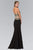 Jeweled Halter Neck Jersey Trumpet Dress GL1070