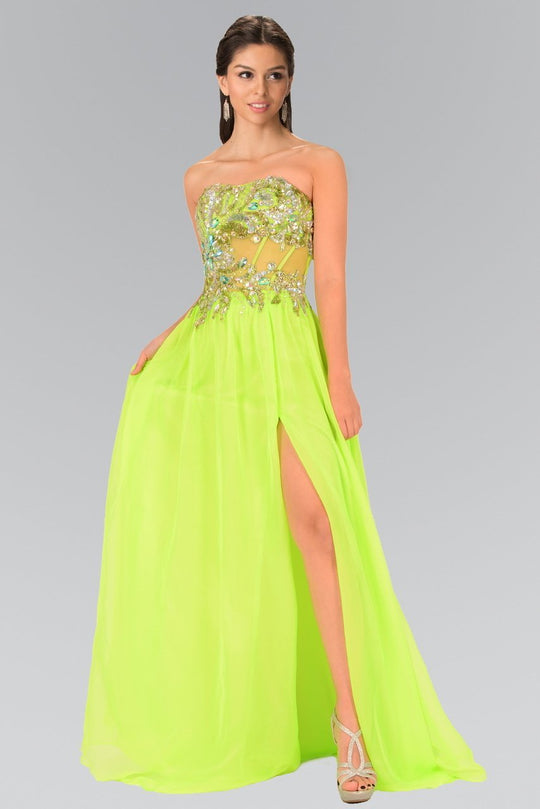 Embellished Sweetheart Chiffon A-line Dress GL1085