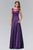 Embellished Cap Sleeve Illusion Bateau Dress GL1089