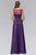 Embellished Cap Sleeve Illusion Bateau Dress GL1089