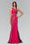 Embellished Asymmetrical Neck Trumpet Dress GL1095