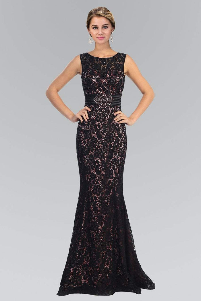 Lace Embellished Bateau Neck Sheath Dress GL1101