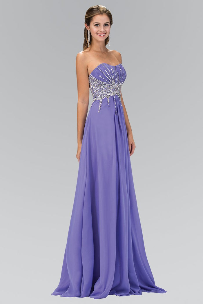 Jewel Embellished Ruched Sweetheart  Dress GL1118