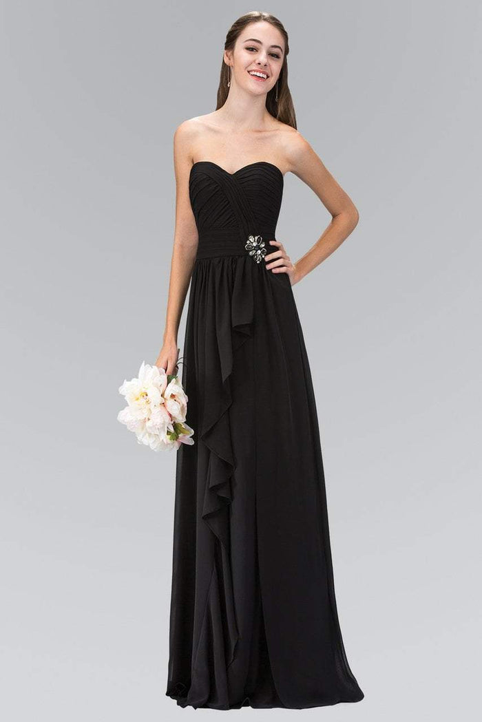 Strapless Ruched Sweetheart Chiffon Dress GL1125