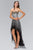 Elizabeth K - GL1127 Strapless Embellished Hi Lo Dress in Black and Multi-Color