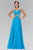 Bejeweled Cap Sleeve Ruched V-Neck  Dress GL1130