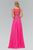 Bateau Illusion Bejeweled Chiffon Gown GL1131