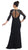 Quarter Length Sleeve Jeweled V-Neck Dress GL1133